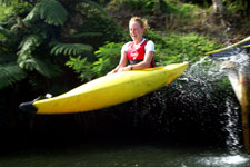 The kayak hydroslide with the 2m drop into the river