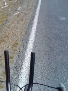 My 5cm of cycle lane going up the Kaimai Ranges (before the weather turned nasty)